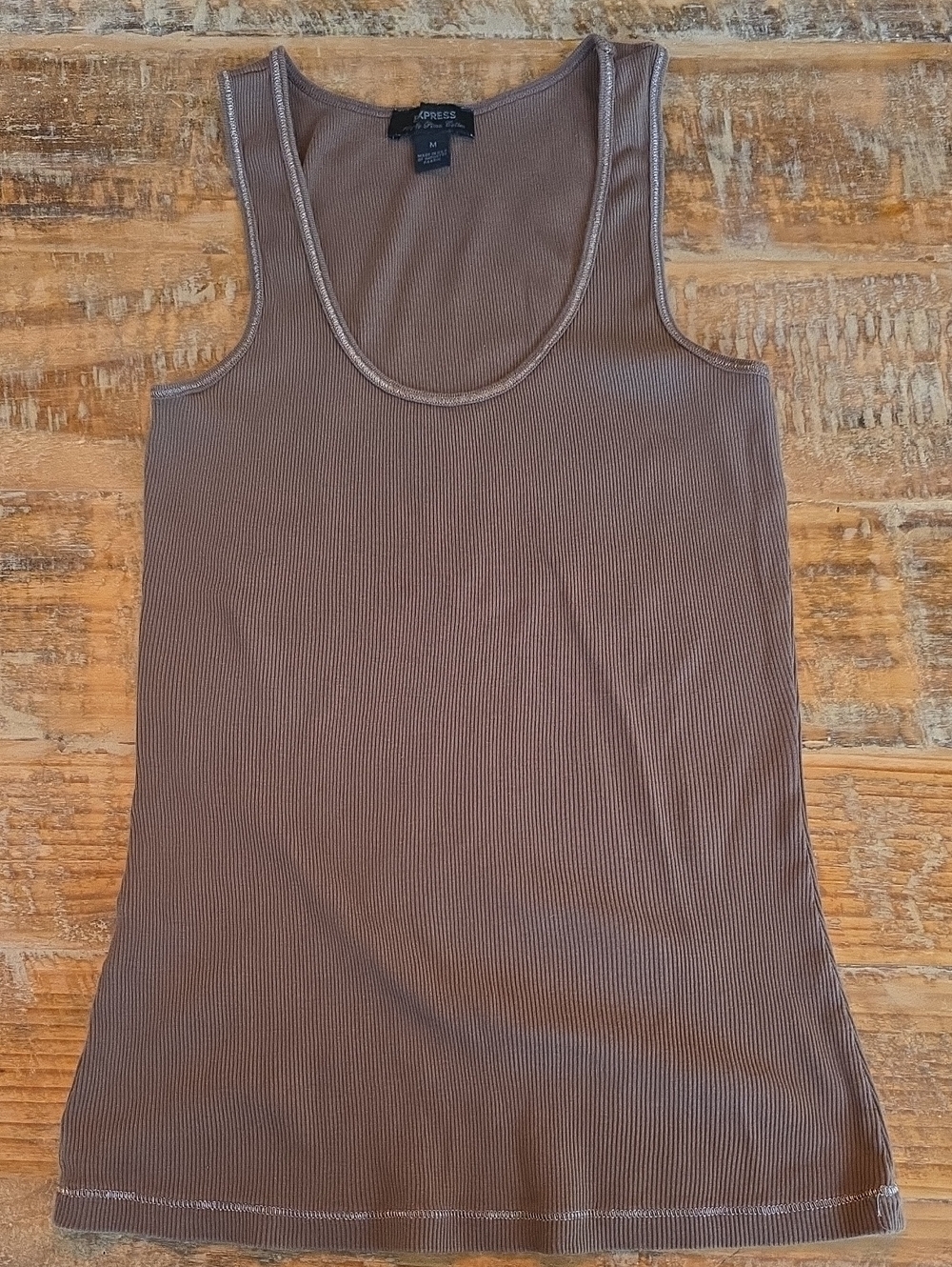 Express Women’s Brown Ribbed Tank Top